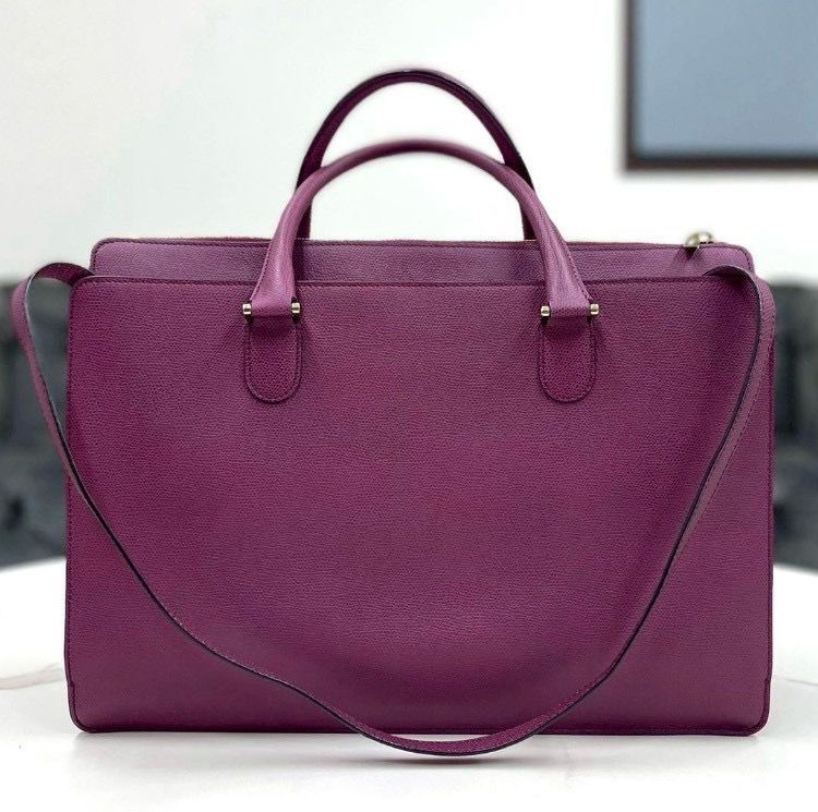 ヴァレクストラ ビジネスバッグ 2way レザー パープル