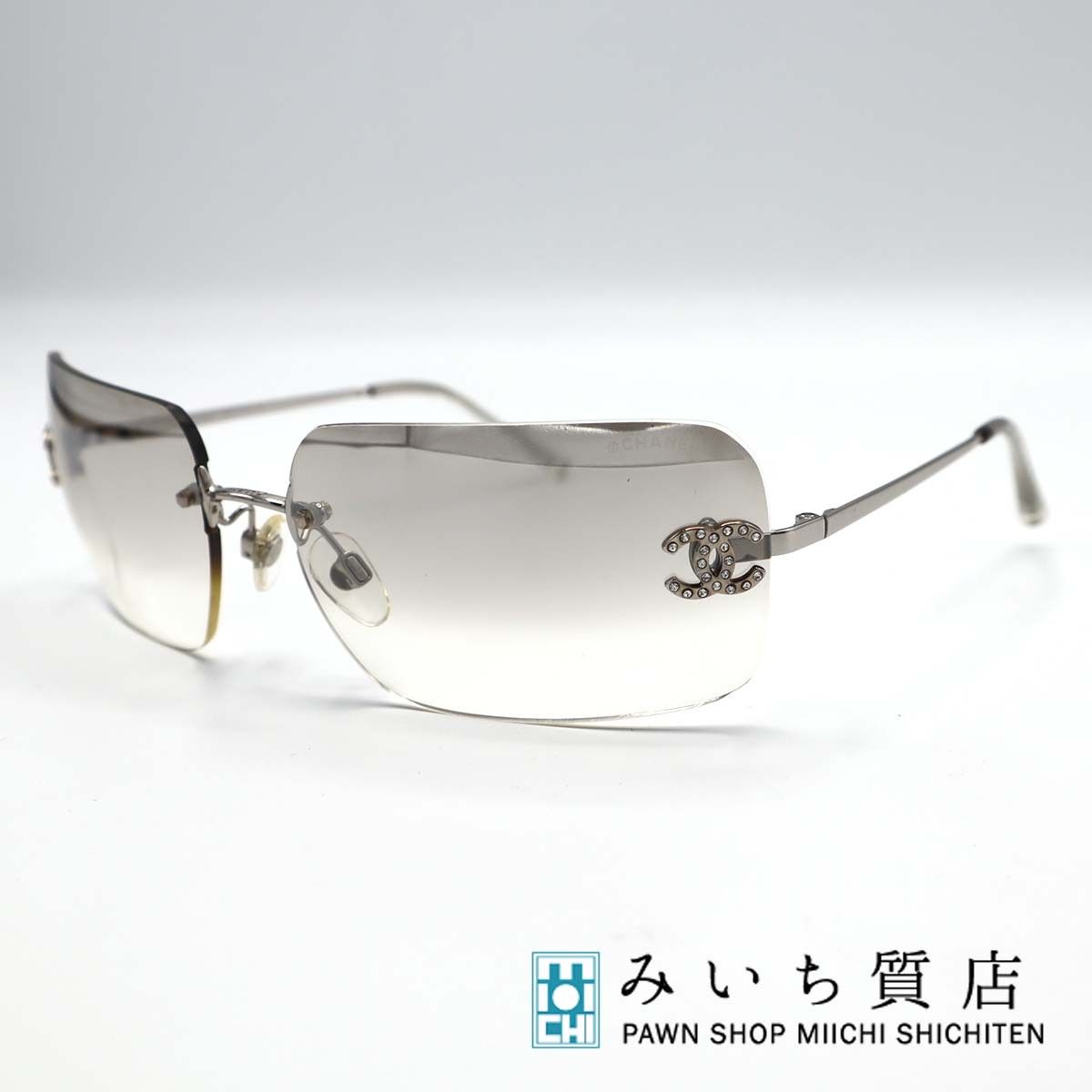 CHANEL シャネル ココマーク ラインストーン サングラス 4017-D c.159 |61 62□17 120 レディース グレースモーキーグラデーション ケース H9243