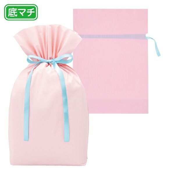 【まとめ買い10個セット品】梨地リボン付ギフトバッグ24cmパステルピンク 20枚  61-549-42-2 【 ラッピング用品 ギフトバッグ リボン付きタイプ 梨地リボン付きギフトバッグ パステルピンク 】
