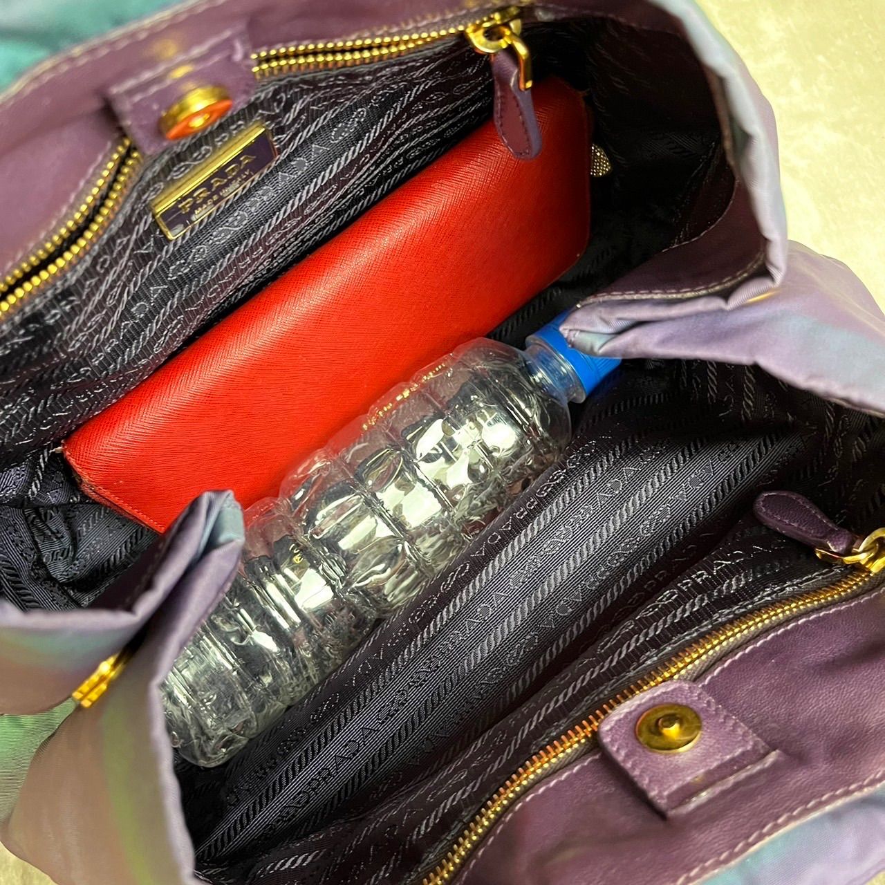 ✨良品✨ PRADA プラダ ハンドバッグ トートバッグ リボン ロゴ金具 