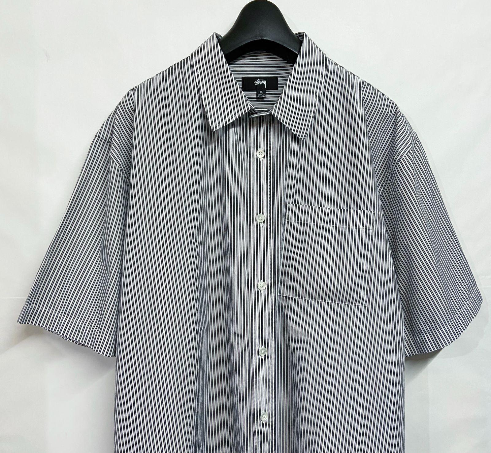 セール】STUSSY/ステューシー STRIPED SILK SHIRT 半袖シャツ