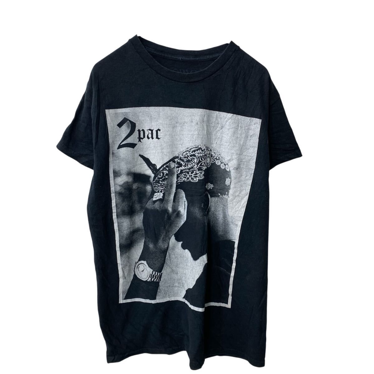 2PAC 半袖 プリントTシャツ M ブラック トゥパック ヒップホップ