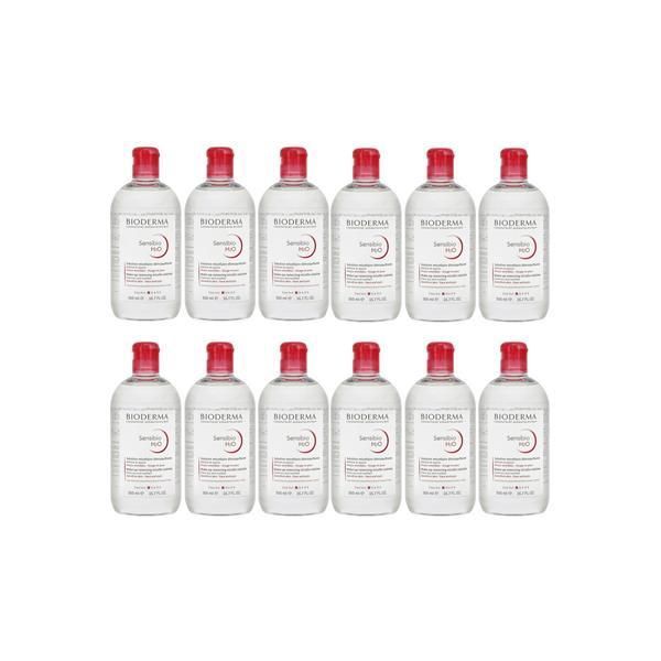 ● 12本セット ビオデルマ サンシビオ 500ml H2O D ク リヌ クレンジング ウォーター メイク落とし 洗顔 エイチツーオー BIODERMA Crealine