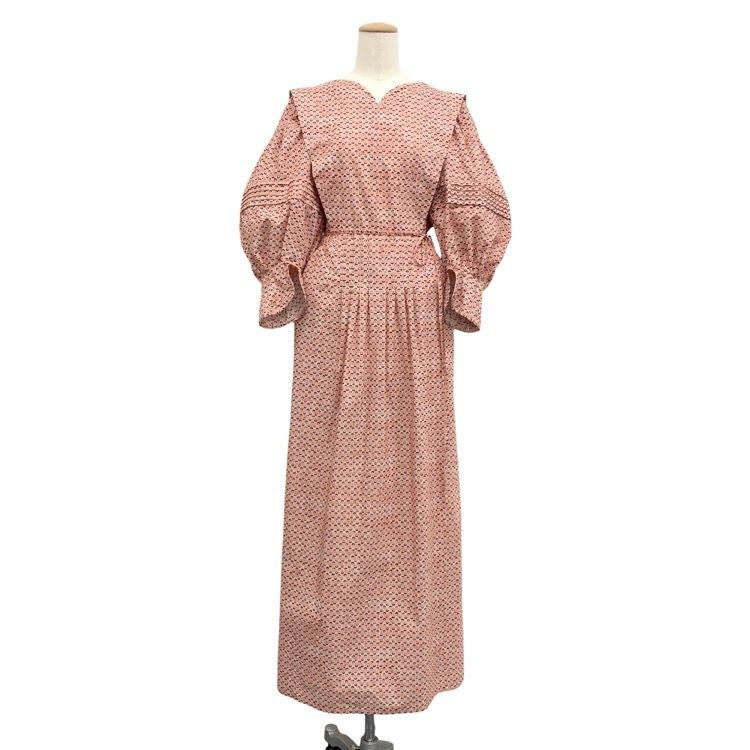 mame kurogouchi マメクロゴウチ 鶴 プリント ドレス ワンピース