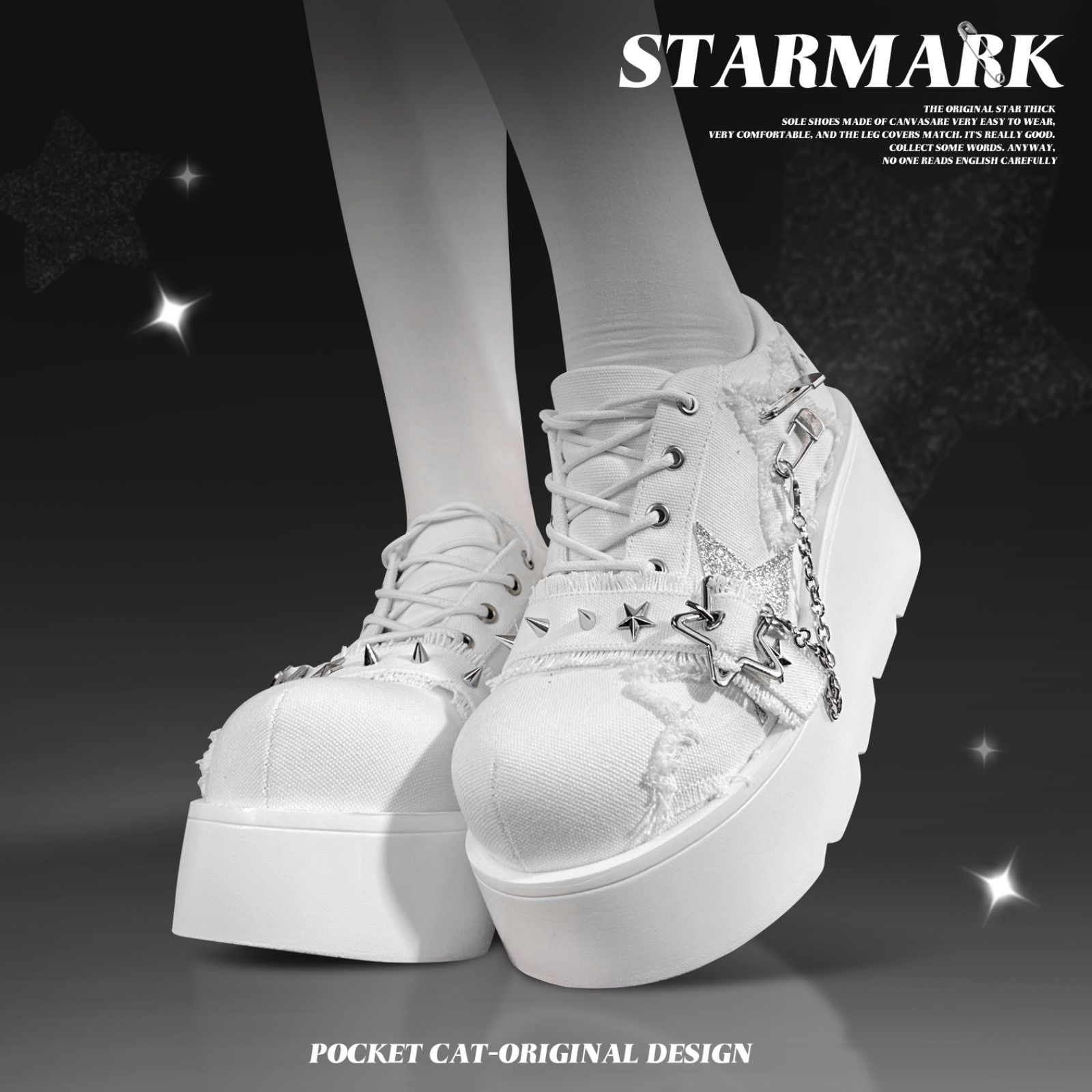 ☆星の厚底シューズ☆ スニーカー プラットフォームシューズ サブカル 