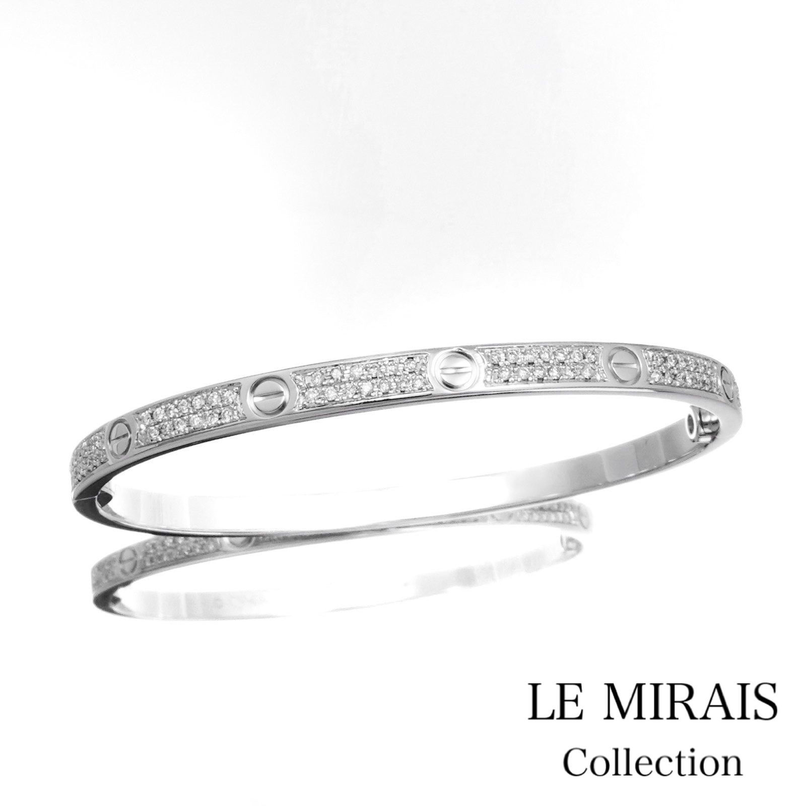 保証書付】カルティエ ラブブレス #15 SM WG ダイヤ 15 K18WG  