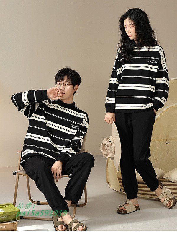 ペアパジャマ 冬春秋 ルームウェア メンズ カップル 部屋着 ギフト ペア シンプル ゆったり 寝間着 韓国風 寝巻き pai5a591919 WWW_NOITHATQUANGTHANH_NET