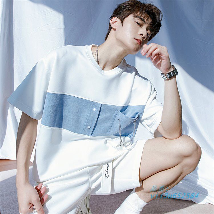 Tシャツ メンズ 半袖Tシャツ お兄系Tシャツ ドライ シンプル ビーチ 海水浴 通気 カジュアル トップス 夏服 夏  vii3u652584