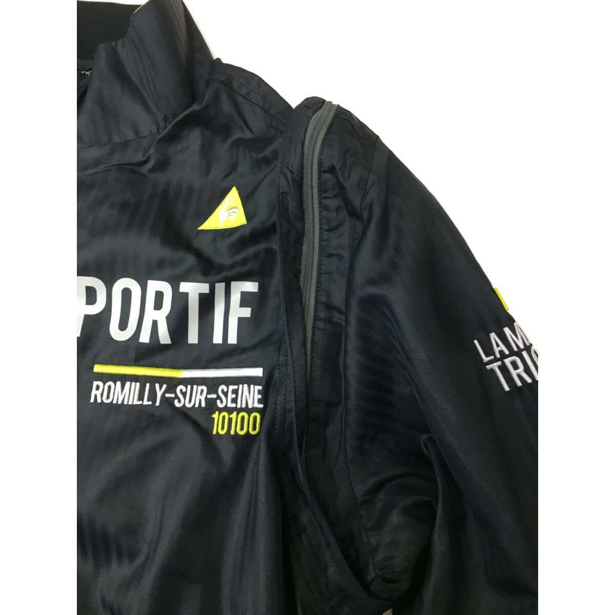 le coq sportif - coco 中古 ルコックスポルティフ le coq sportif メンズ ブルゾン M 黒 長袖 2WAY 薄手 メッシュ裏地 ストライプ 中古 メンズ ルコックスポルティフ le coq sportif ブルゾン M
