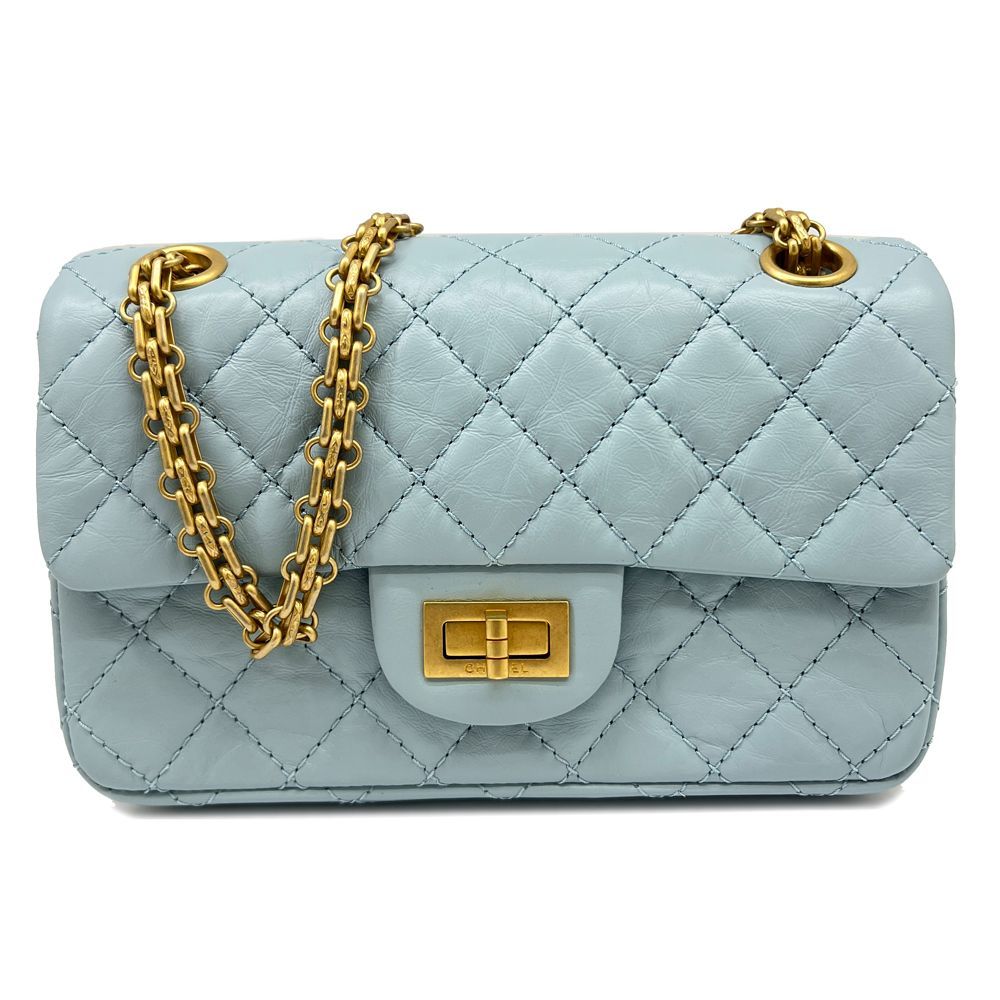 CHANEL ライトブルー ミニバニティーバッグ CHANEL - 未使用 展示品 シャネル CHANEL マトラッセ ミニ