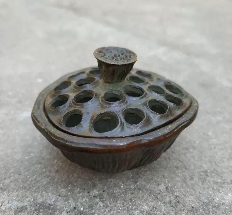銅器 香炉 蓮華香炉 沈香檀香炉 香道具 装飾品 工芸品 置物 銅製 蓮華香炉 蓮子登科薫香炉 宣徳炉 香道具 装飾品 工芸品