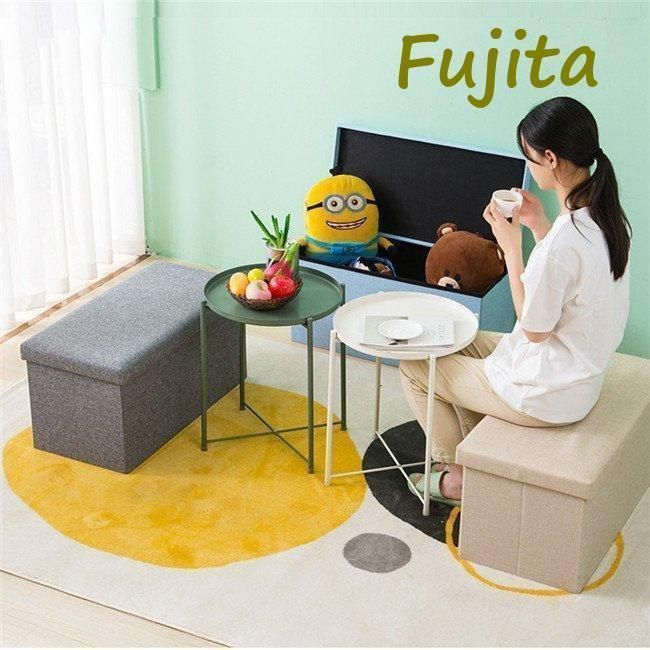 ペンチオットマン綿麻布製椅子クッションフタ付きチェアツールボックス