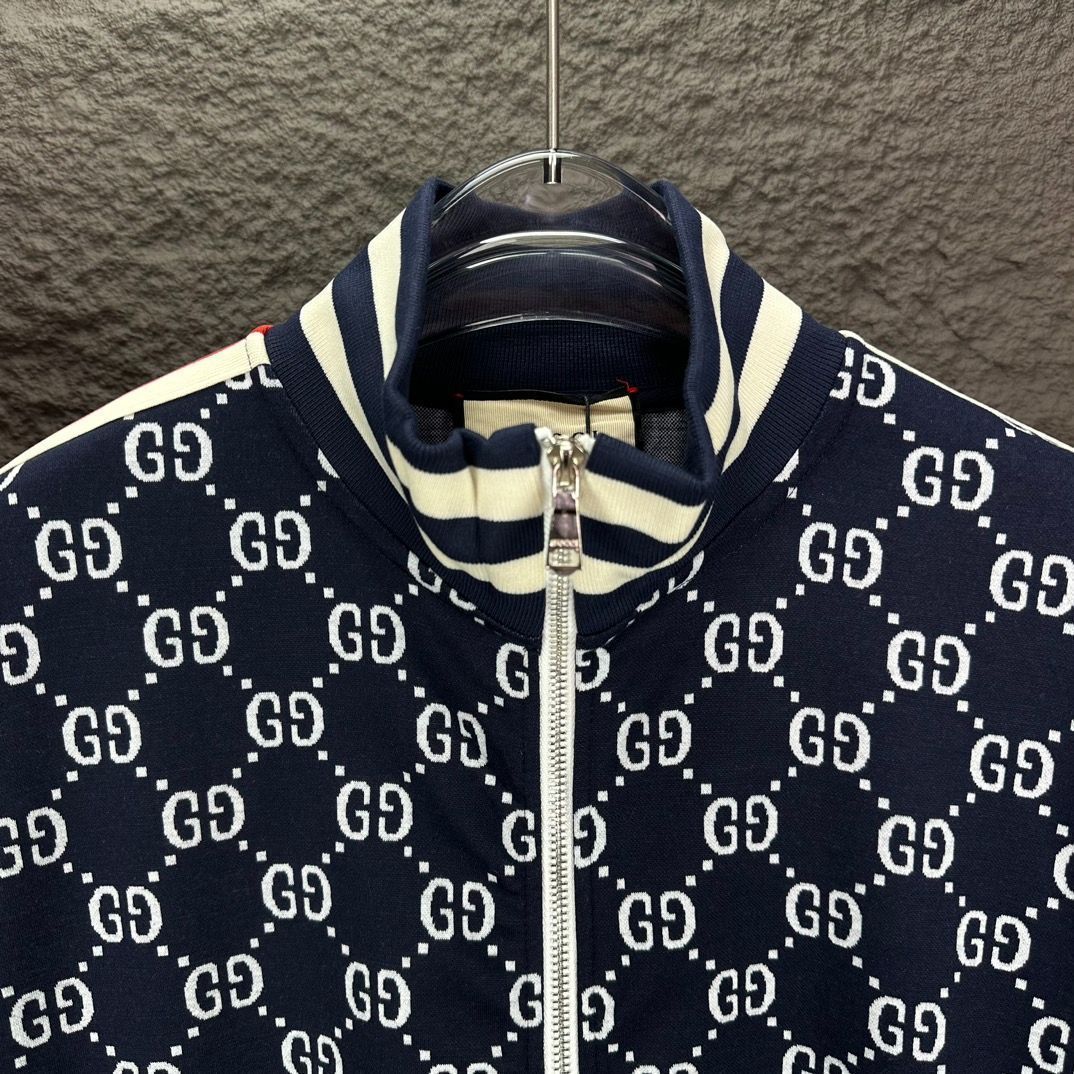 G*︎様 GUCCI GG ロゴパターン ジャケット ネイビー　M 770507_XKDSJ_4735_003_100_0000