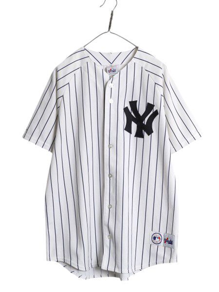 なクーポン配布中! ヤンキース ベースボール シャツ メンズ L | 古着 MLB オフィシャル マジェスティック 大リーグ ユニフォーム ゲームシャツ ジャージ