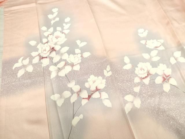 平和屋着物▽訪問着 駒刺繍 舞花文 暈し染め 正絹 逸品 AAAX6849ck