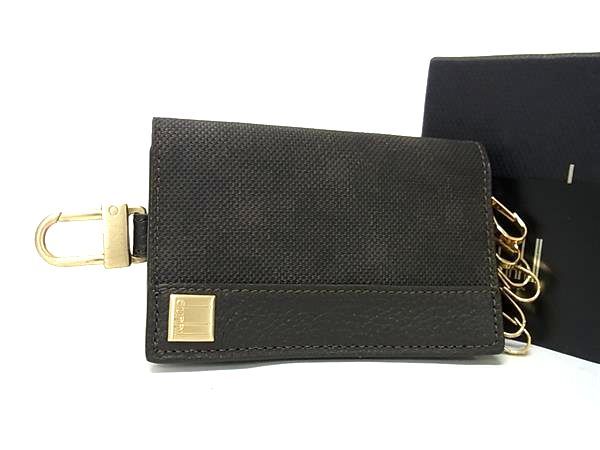 美品 dunhill ダンヒル コンフィデンシャル PVC×レザー 6連 キーケース 鍵入れ メンズ レディース ブラウン系 DH0408