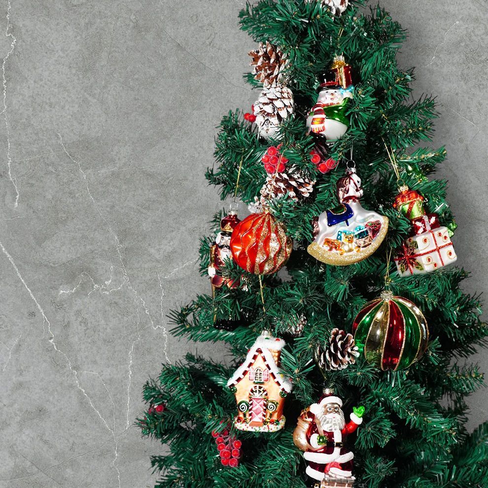 BROOKS HOME GARDEN ガラス製 クリスマスオーナメント 9点セット