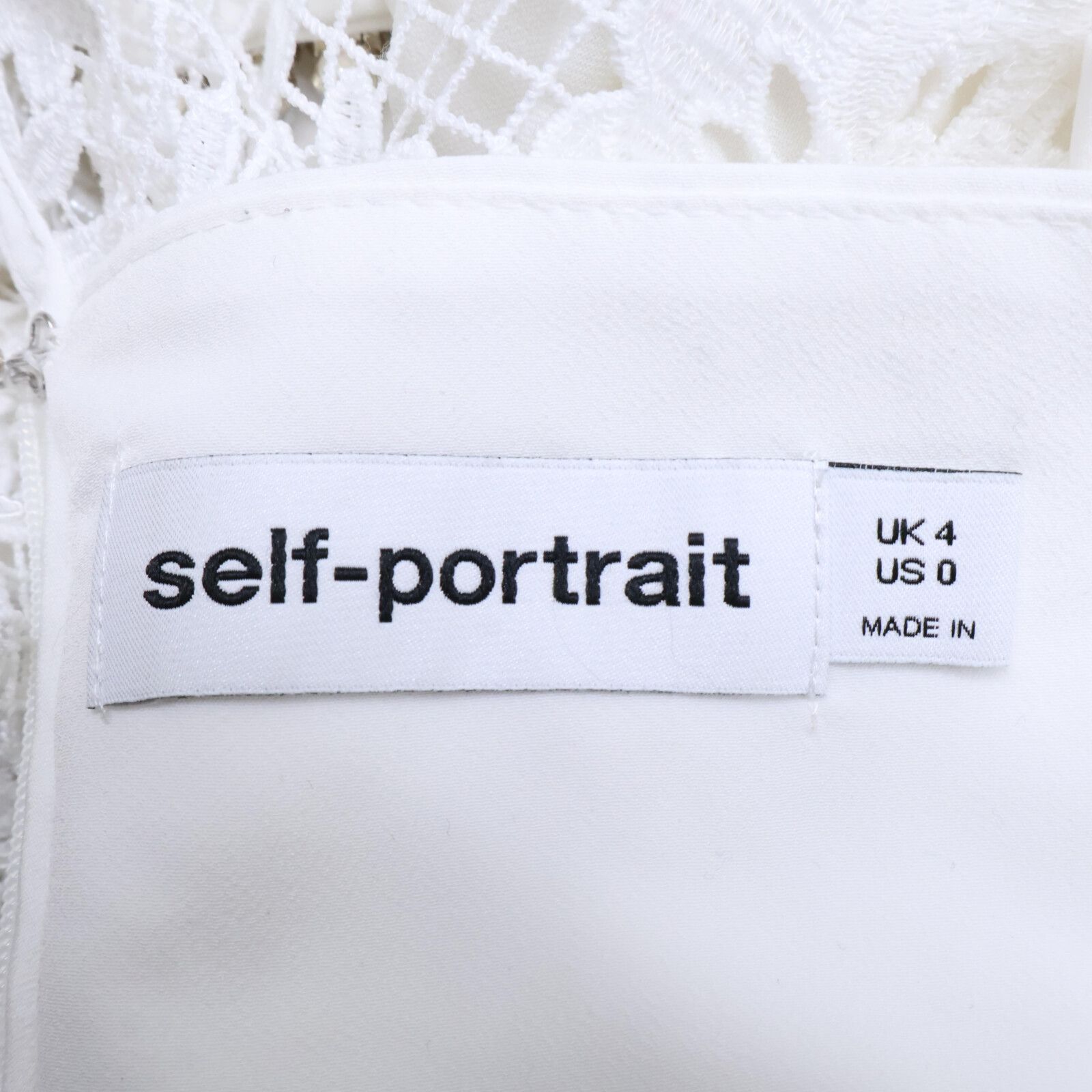 Self Portrait セルフポートレイト ﾎﾜｲﾄ SWF344Y16400 ﾊﾟｰﾙ装飾 ﾚｰｽ  