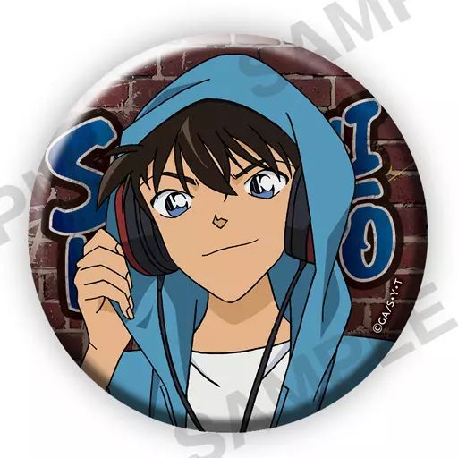 名探偵コナン 缶バッジ 工藤新一 ヘッドフォン 中古】バッジ・ピンズ(キャラクター) 工藤新一 「名探偵コナン