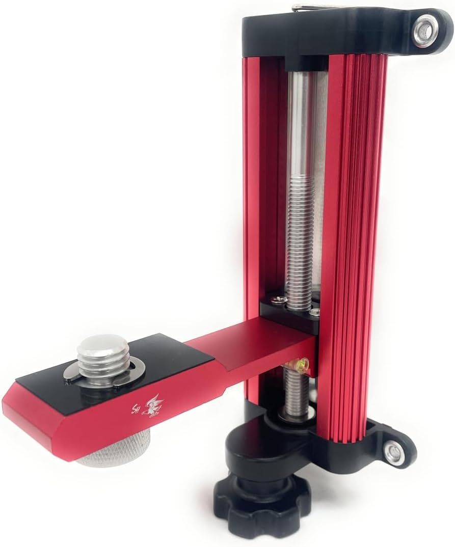 軽天ホルダー 工具 磁石式 強力 レーザー墨出し器 すみだし器 保持器 マグネット レベル 水平器 三脚不要 クランプ 昇降調整機能 レッド レッド