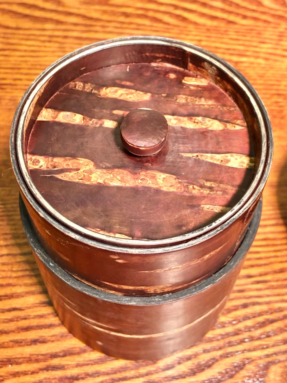 ◉桜皮細工◉茶筒・茶さじセット◉伝統工芸品◉樺細工◉秋田角館