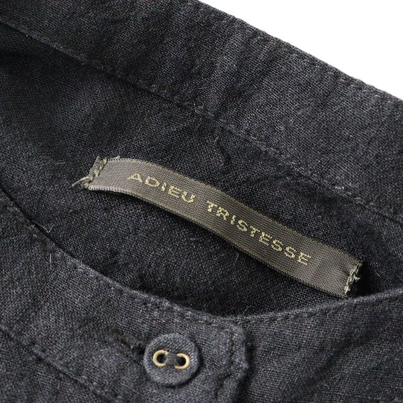  2025 SS 定価3 9万 アデュートリステス ADIEU リネン コットン ワンピース ブラック バンド シャツ その他 その他