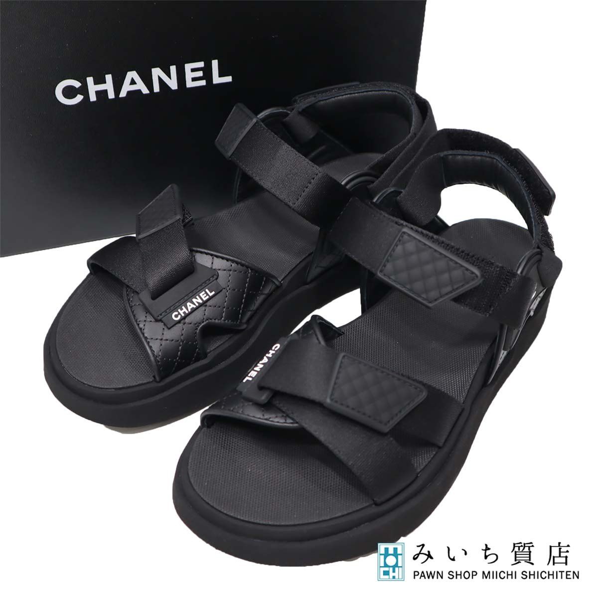 CHANEL シャネル サンダル 23A G45083 39 24.5cm マトラッセ