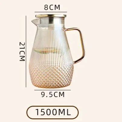 ガラスケトル やかん 直火用 1500ML 耐熱ガラスポット ティーポット 茶こし付き ガラスポット 急須 耐熱ガラス 直火対応 やかん ケトル 茶 ハーブティー 緑茶 お茶ポット 10102