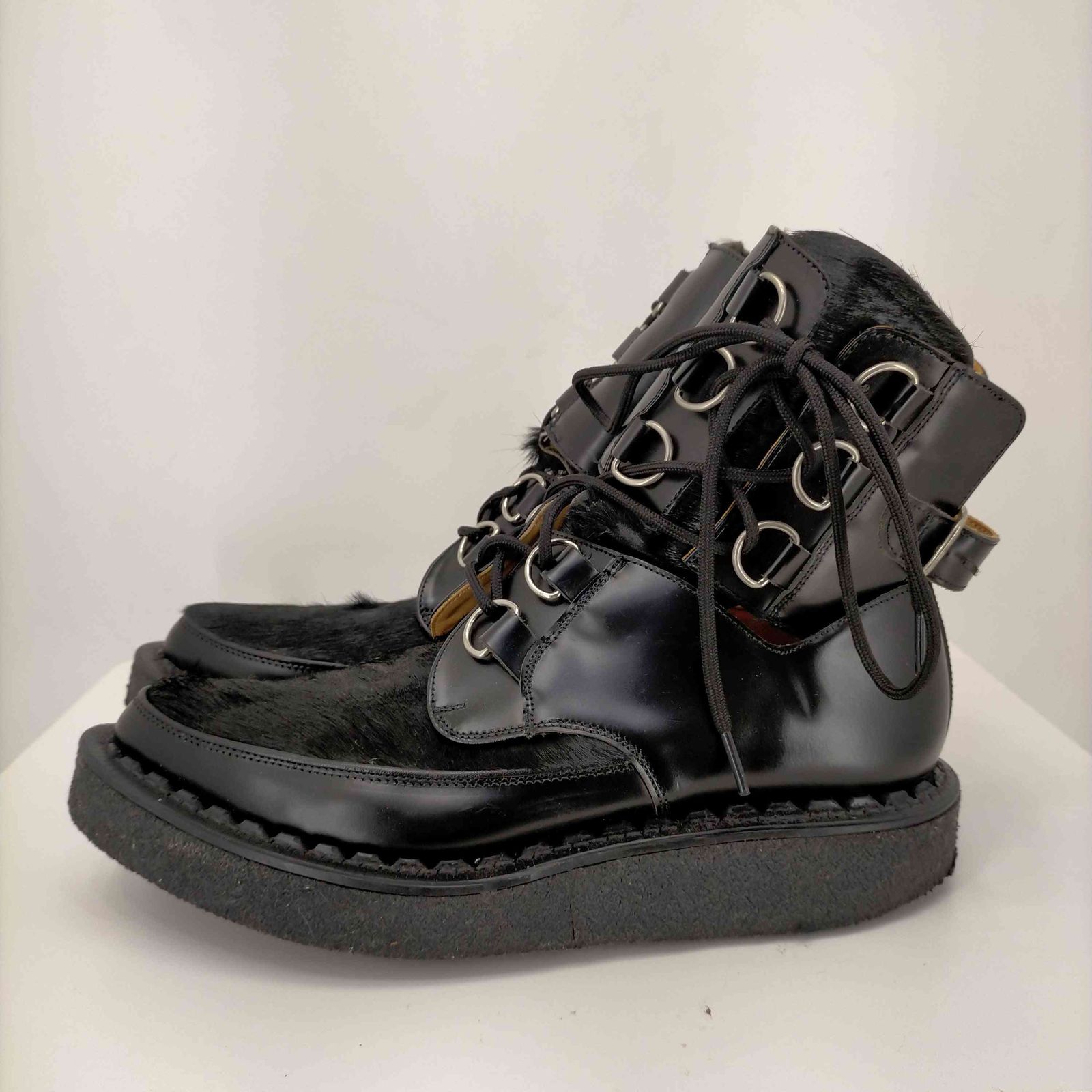 16aw 平和の鎧期　コムデギャルソンオムプリュス　スタッズ　レザー　コート　黒 コムデギャルソンオムプリュス×ジョージコックス 16AW 平和の鎧期