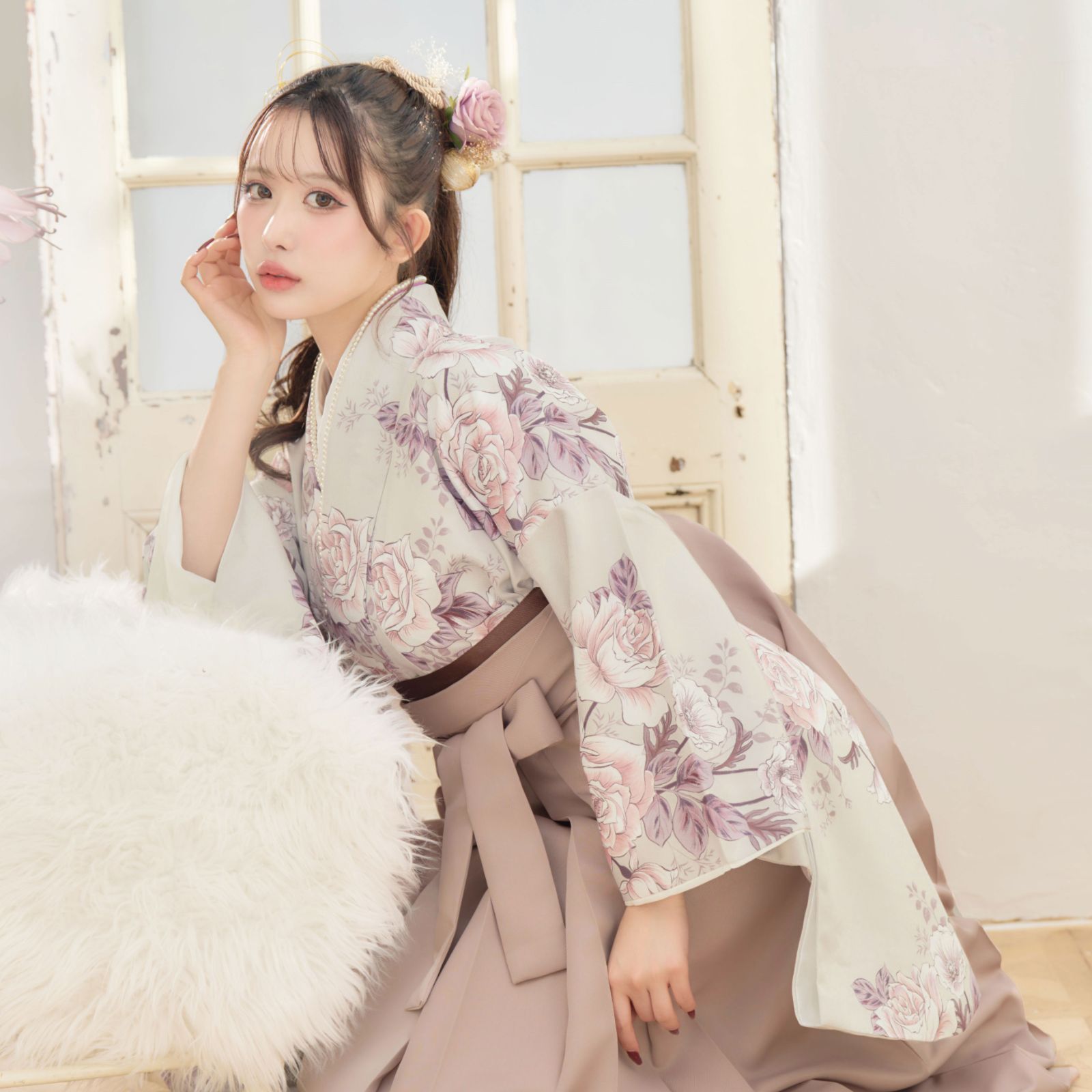 1935 ♡オニキス&ストロベリークォーツ天然石♡マクラメネックレス