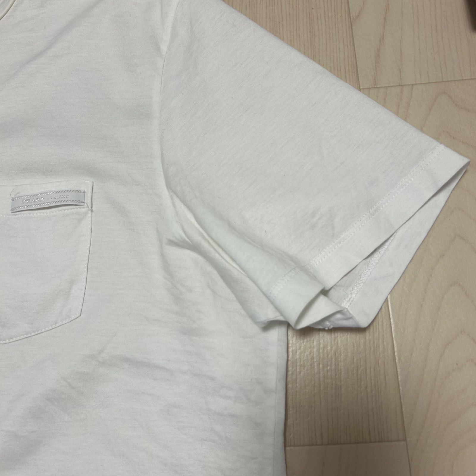 プラダ メンズ 胸ポケット クルーネックTシャツ 白 #M PRADA