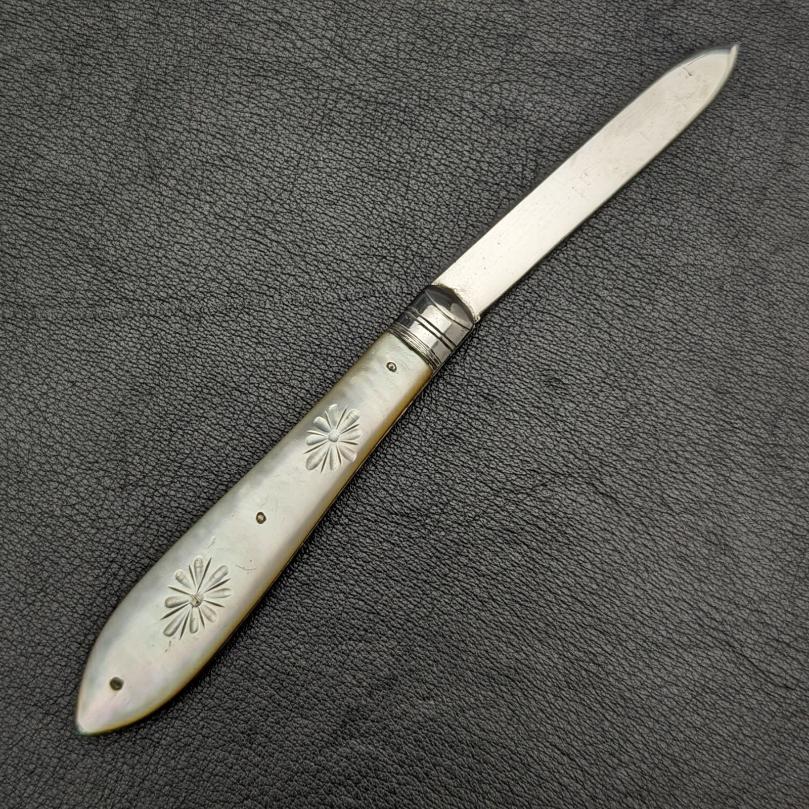 ●美品 1800年頃 英国製●シェフィールド 白蝶貝 純銀 シルバー フルーツナイフ □美品 1800年頃 英国製□シェフィールド 白蝶貝 純銀 シルバー