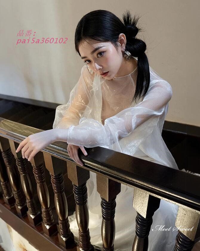 Vネック ロングドレス