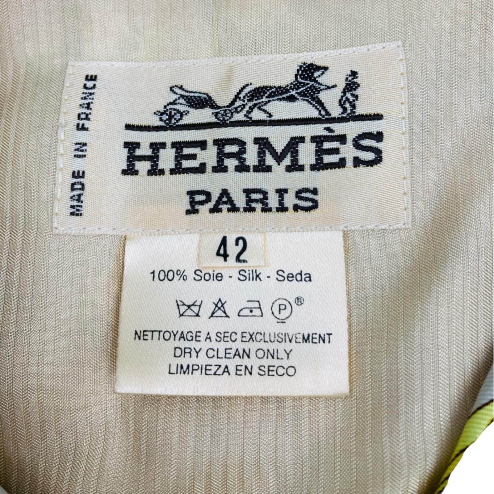 HERMES エルメス ベスト 総柄 シルク - メルカリ