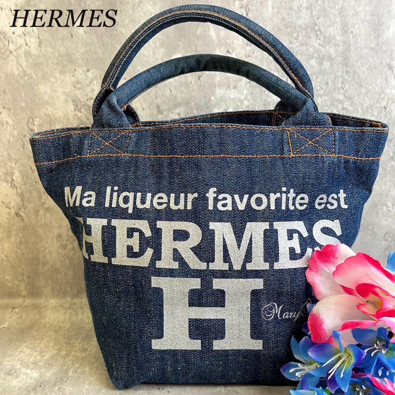 HERMES デニムキャンバストートバッグ - トートバッグ