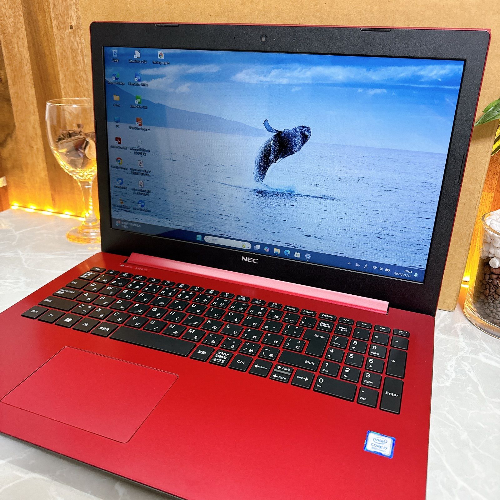 Windowsノート本体 LAVIE NS600/K CORE i7 極美品‼️NEC LAVIE NS600/K☘️おしゃれレッド☘️最高峰Core i7