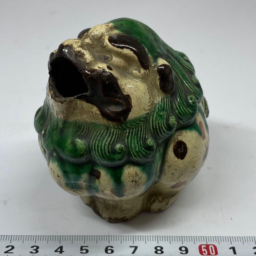 江戸中期 源内焼 獅子置物 香炉 タルサ 東金6-0311 2F