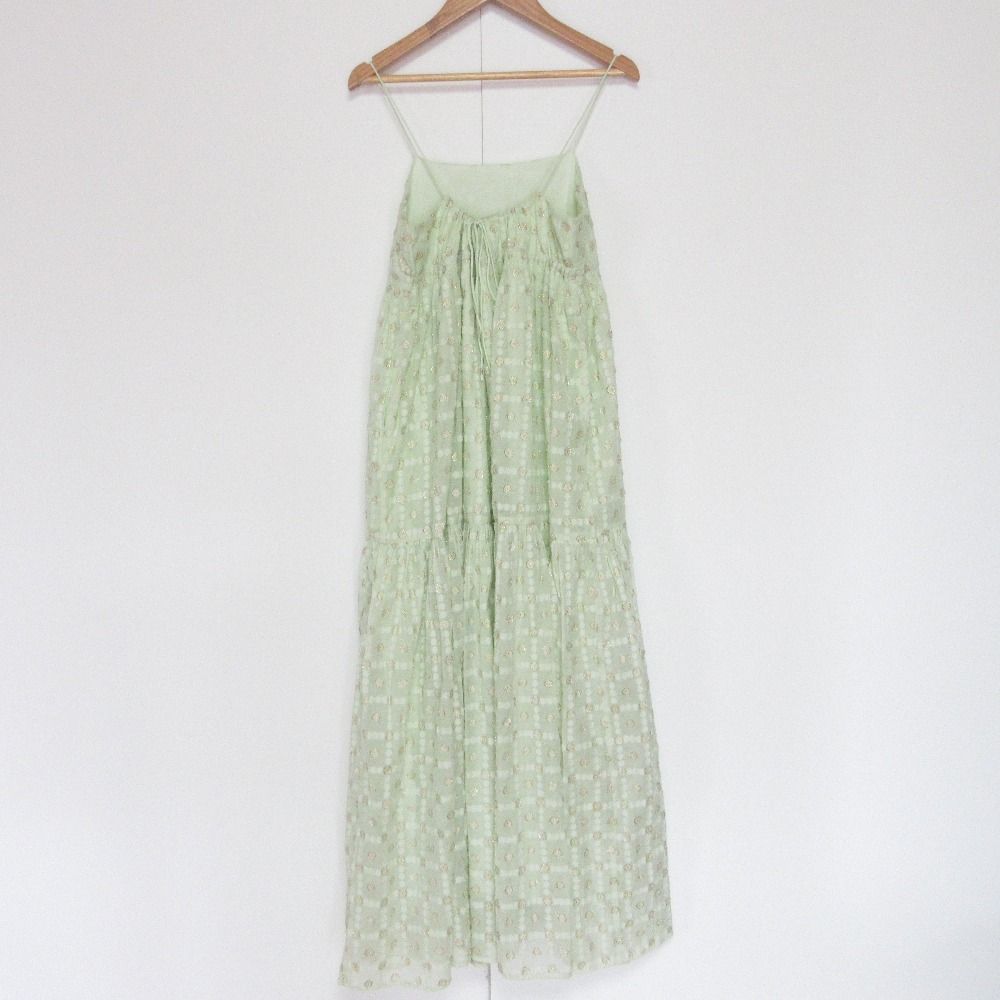 24AW NE QUITTEZ PAS ヌキテパ Lurex Bhutta Cami Dress キャミソールドレスワンピース 010542GC3 ライトグリーン レディース 古着