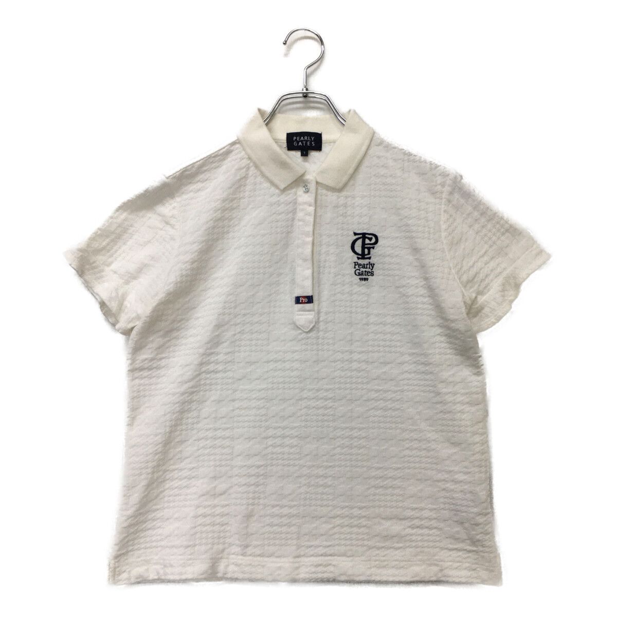 新品 【サイズ1(М)】【ホワイト】パーリーゲイツ 半袖ポロシャツ レディース レディース パーリーゲイツ PEARLY GATES 半袖ポロシャツ 1(M) 白