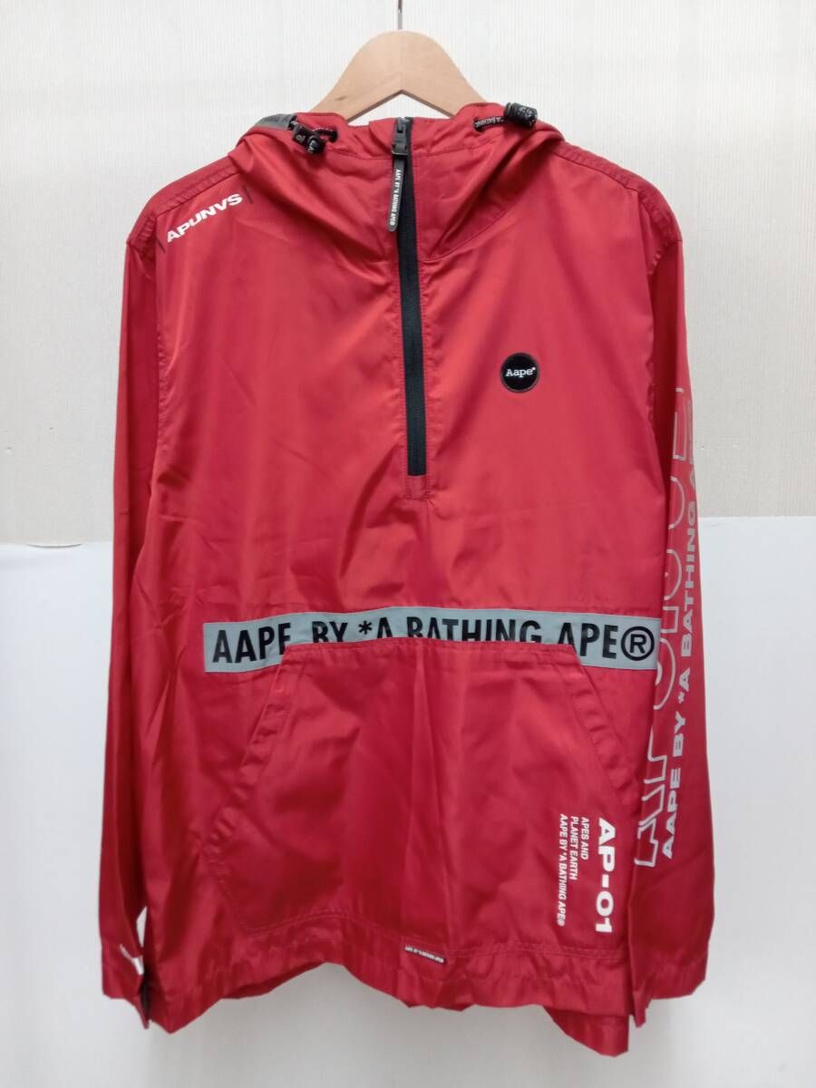 AAPE LOGO ANORAK JACKET AAPLJM7214XXC エーエイプ ロゴ アノラックジャケット レッド Mサイズ