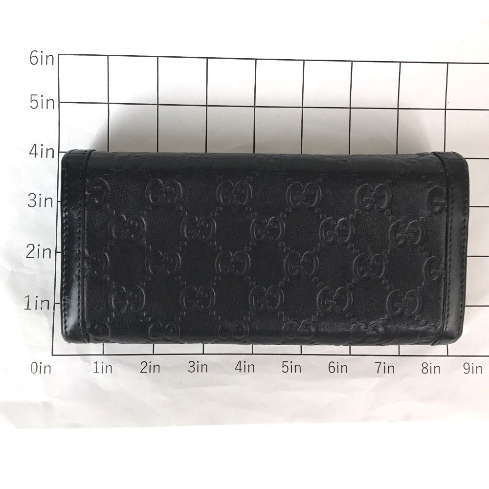 GUCCI グッチ マイクロシマ ショルダーウォレット 長財布 レザー ブラック GUCCI グッチ 長財布 マイクログッチシマ 二つ折り財布 282431