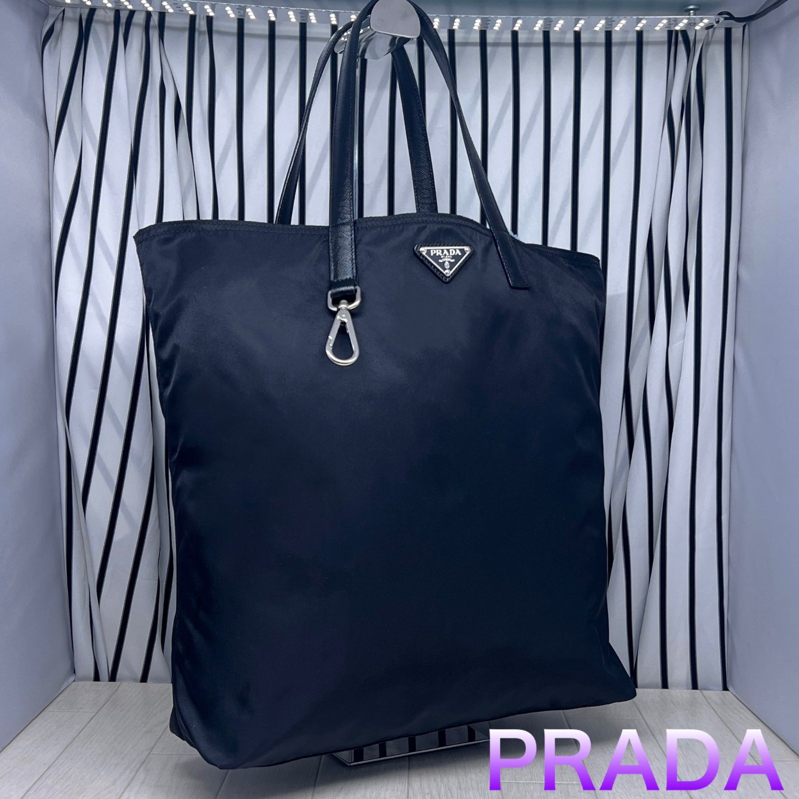 【美品】PRADA×プラダ A4収納可能トートバッグ