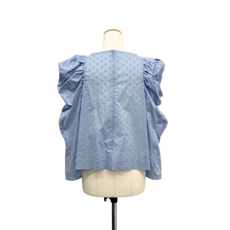 2025 SS SEVEN TEN by MIHO セブンテン バイ ミホ カワヒト アイレットレースポインティショルダートップス ブラウス S 8 106