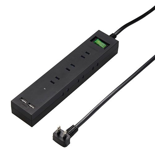 6個セット YAZAWA 3方向から挿せる9個口USBタップ ブラック H6BK11122UBKX6