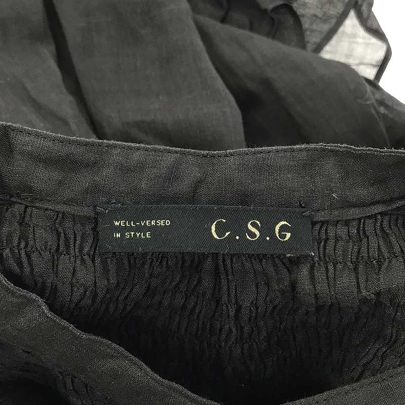 【美品】  Curensology / カレンソロジー | ＜C.S.G＞ラミーギャザーブラウス | F | ブラック | レディース 美品】 Curensology / カレンソロジー | ＜C.S.G＞ラミーギャザー