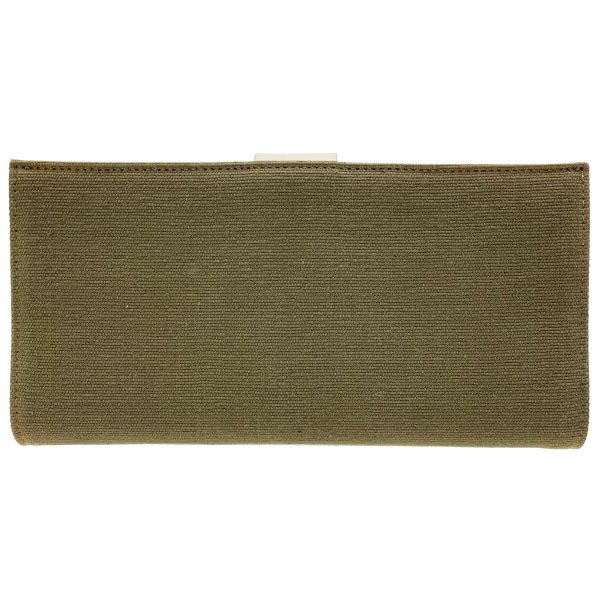 サルヴァトーレ フェラガモ 長財布 ガンチーニ 二つ折り長財布 キャンバス レザー 革 カーキグリーン系 アイボリー系 22 0013 Salvatore Ferragamo ファスナー長財布 財布 ロングウォレット ウォレット サイフ