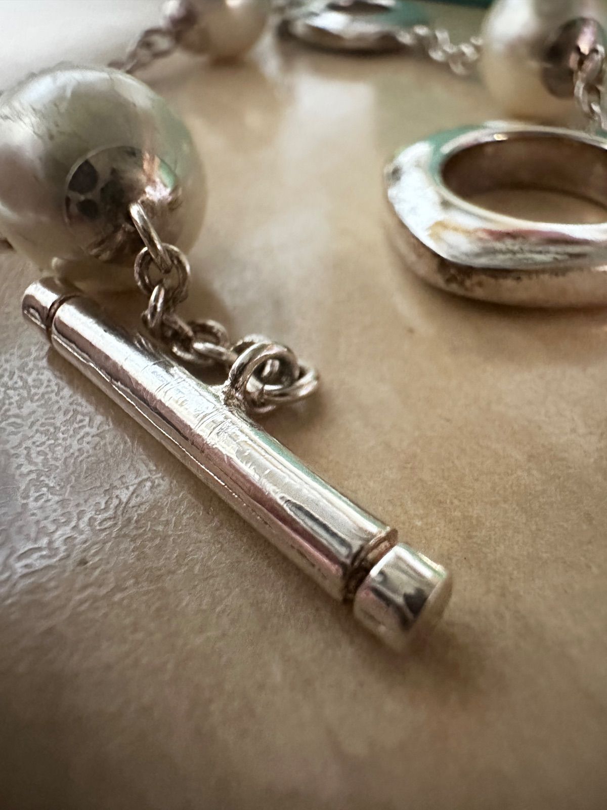 激レア　Tiffany&Co.SV925クッション パール トグルブレスレット 激レア Tiffany&Co SV925クッション パール トグルブレスレット