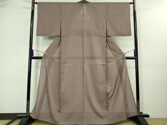 平和屋着物○上質な色無地 紋意匠 紅海老茶色 正絹 逸品 未使用