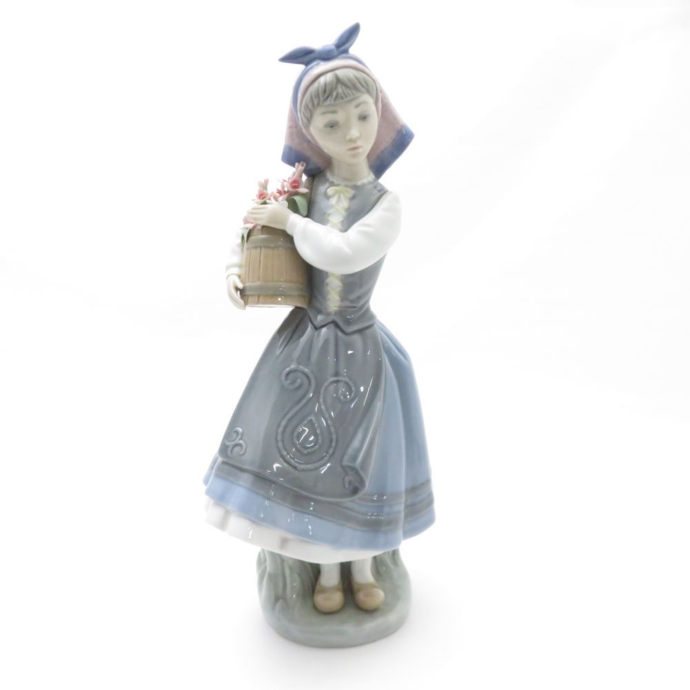 難有 LLADRO リヤドロ 1416 大事な花かご フィギュリン フラワー