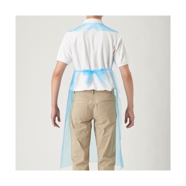 まとめ 川西工業ポリエチエプロン エコノミー フリーサイズ ブルー 4440 1箱 50枚 ×10セット